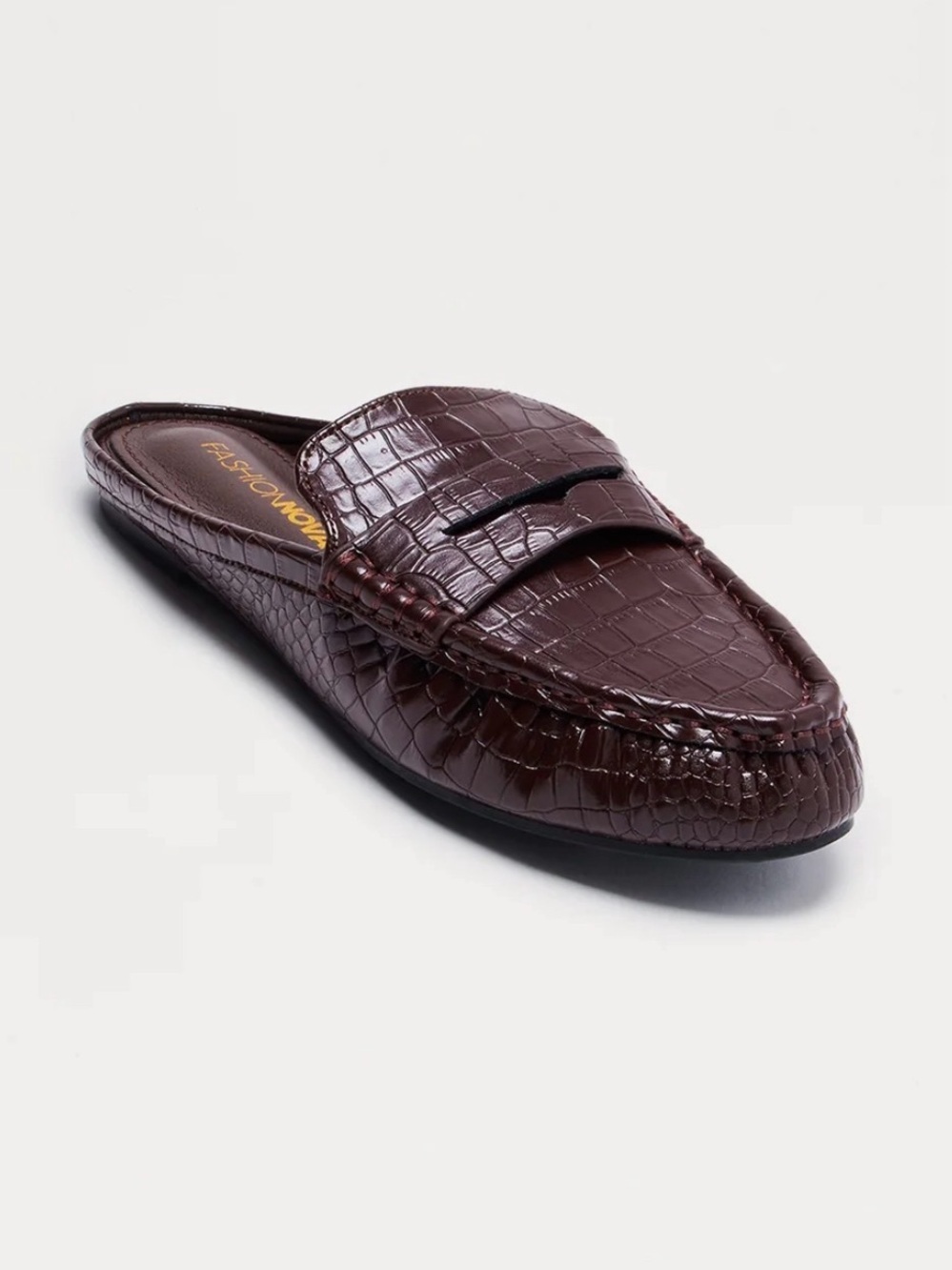 Fashion Nova Dexter Open Back Loafers - Chocolate/Combo
